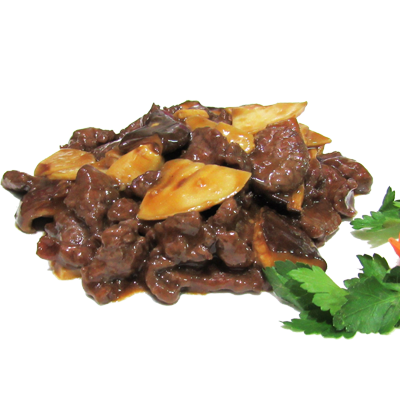 Ternera con bambu setas chinas