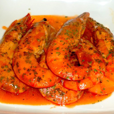 Gambas con salsa picante