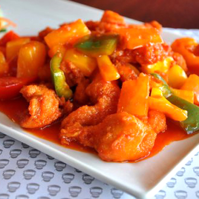 Pollo con salsa agridulce