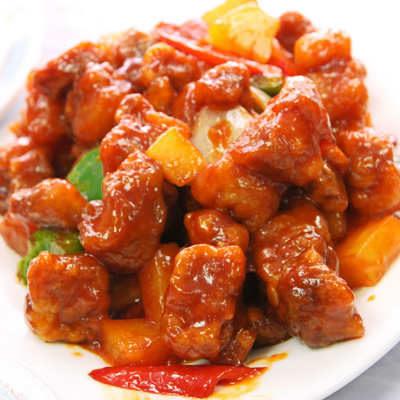 Cerdo con salsa picante